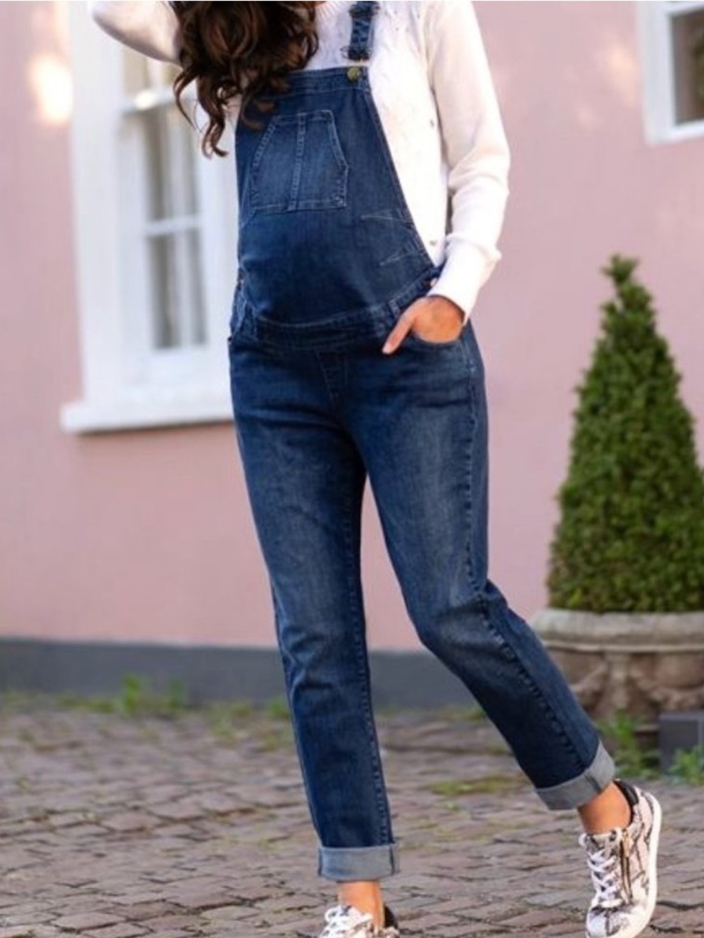 New Seraphine Maternity Travis Dungaree Overalls Denim 10